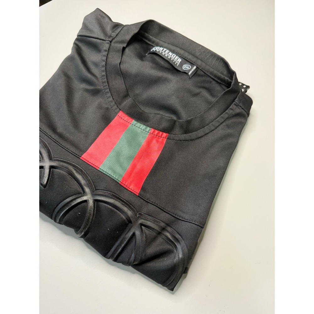 Contender Mens Camo Graphic Jersey Shirt Black Red Green Stripe 2XL RN 83949